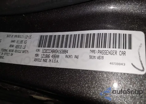 2016 Chrysler 200 Limited из США, поврежденный, VIN 1C3CCCAB0GN163884